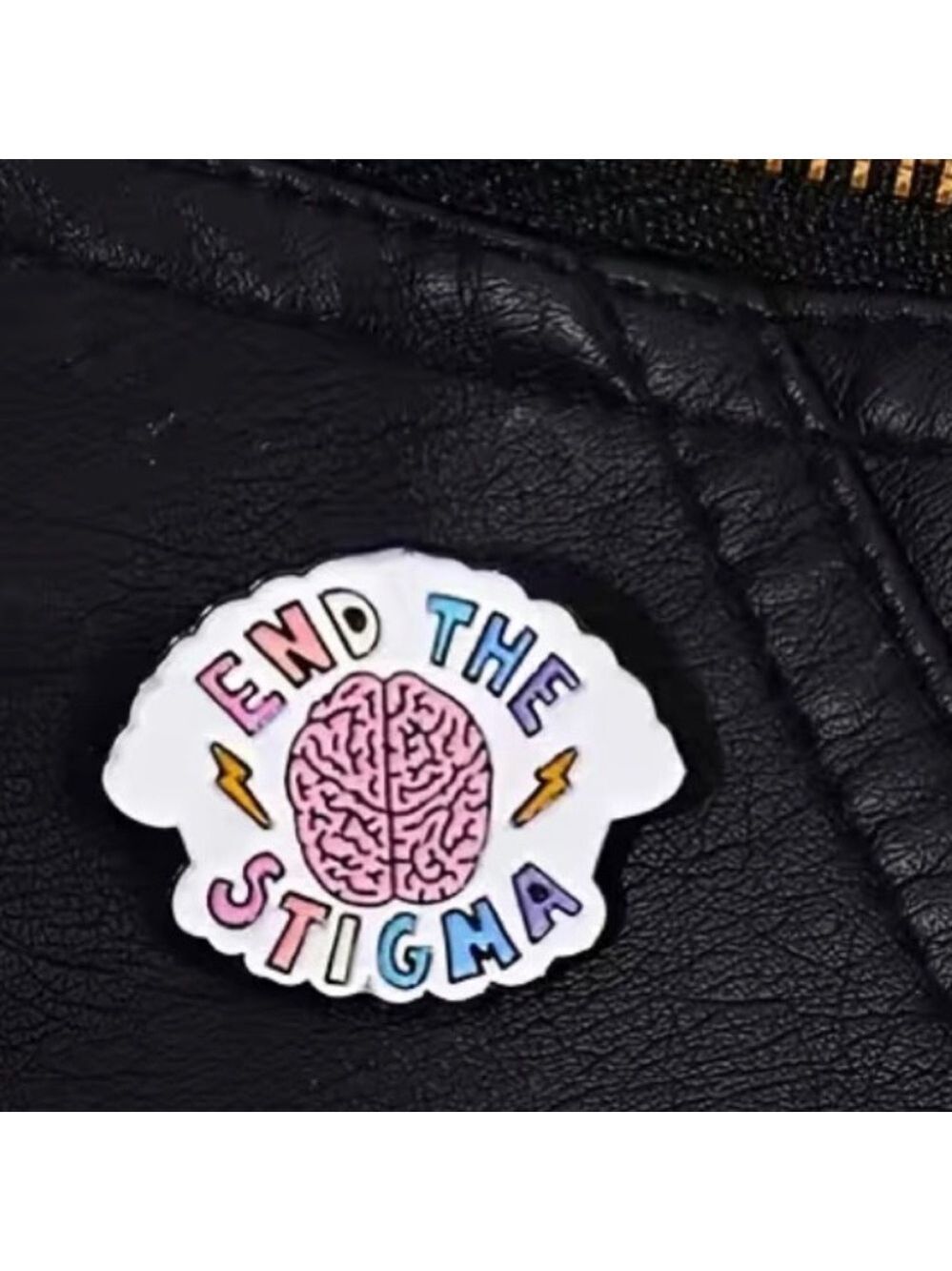 End the Stigma Mental Health colorful enamel cartoon pin lapel brooch - Picture 9 of 14
